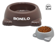 RECIPIENTE PARA MASCOTAS HUELLITAS A2895 CAFÉ